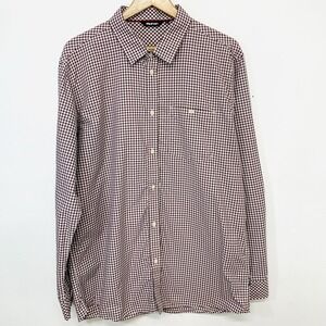 Rohan Newtown UV Odor Protection  Shirt Men XL Maroon Check Hiking Travel Light‎